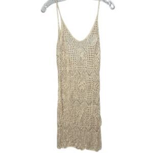 Essentials Tan Croquet Swimsuit Coverup. Size Small. NWT.